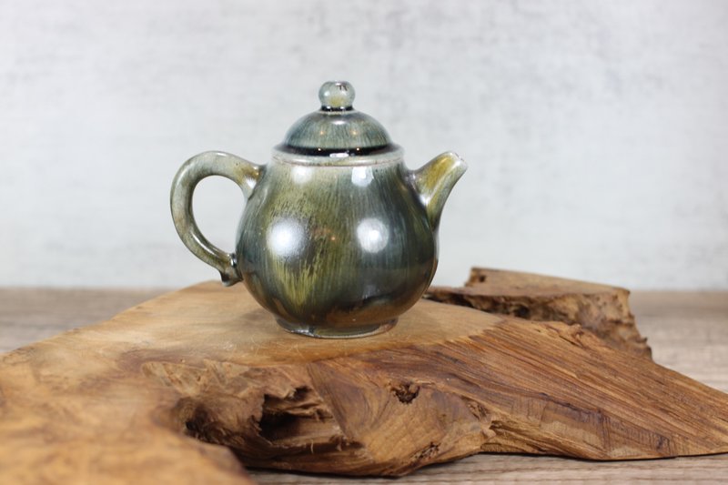 【送禮好物】240ml 柴燒天目釉 手拉坯茶壺 鶯歌葉敏祥作品 - 茶壺/茶杯/茶具 - 瓷 