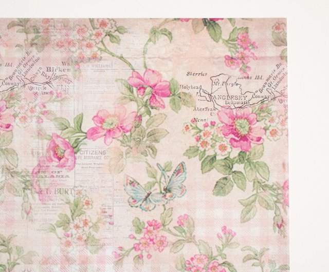 Scrapbook paper vintage flower No.2 / multi use paper / 10 sheets