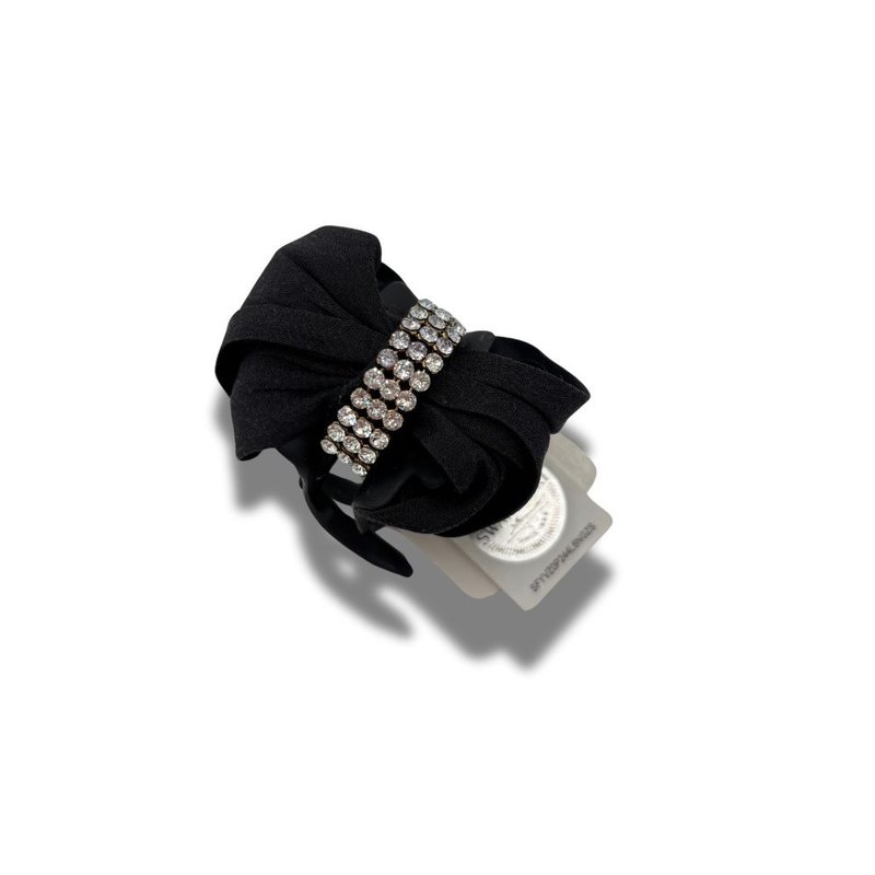 COMPLEX BIZ 甜心夾 黑布面小鑽 - 髮夾/髮圈 - 水晶 黑色