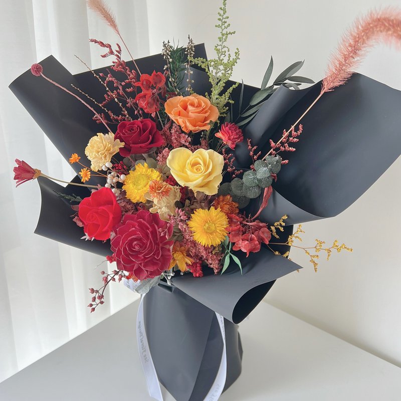 SEE Floral Design SEE Floral Design - Preserved Flower Golden Autumn Poetic Everlasting Fragrance Bouquet - Dried Flowers & Bouquets - Plants & Flowers 