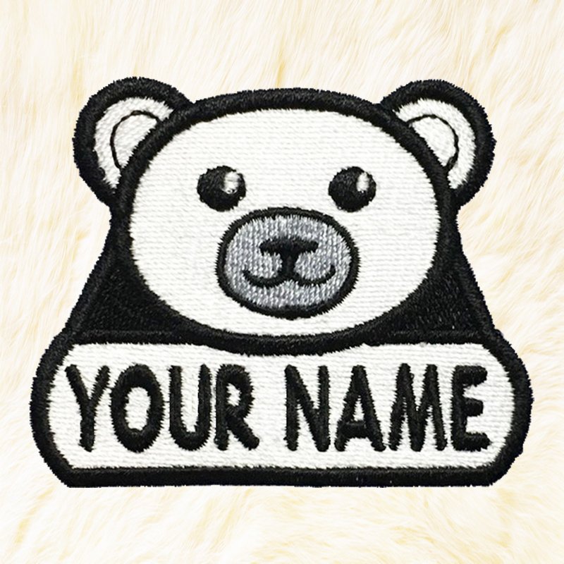 Polar Bear Personalized Iron on Patch Your Name Your Text Buy 3 Get 1 Free - 編織/刺繡/羊毛氈/縫紉 - 繡線 白色
