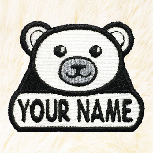 24PlanetsStudio Polar Bear Personalized Iron on Patch Your Name Your Text Buy 3 Get 1 Free