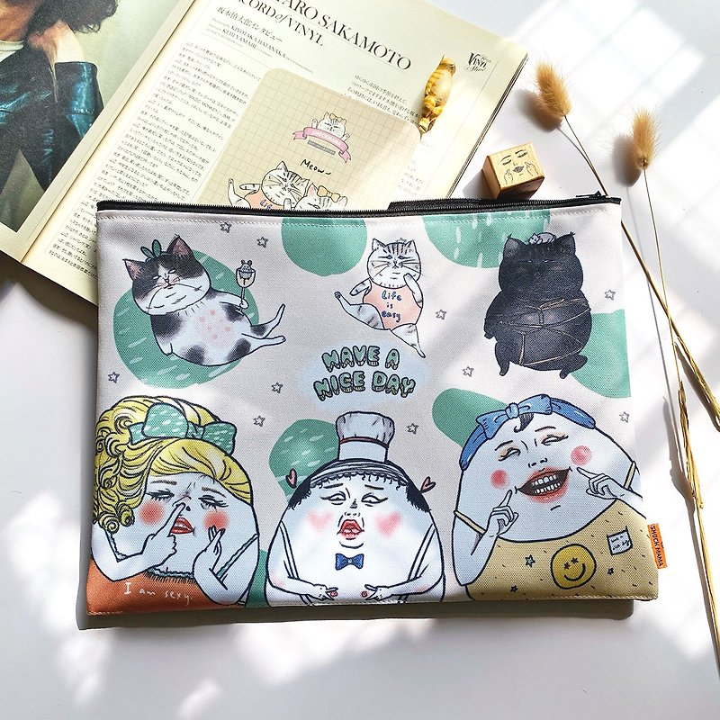 Have a nice day /  A4 zipper accessories pouch - Toiletry Bags & Pouches - Polyester Multicolor
