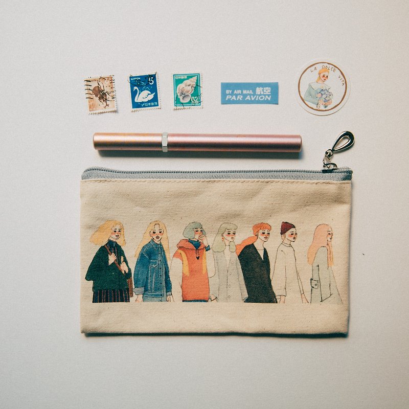 Peer canvas pencil bag - กล่องดินสอ/ถุงดินสอ - ผ้าฝ้าย/ผ้าลินิน หลากหลายสี