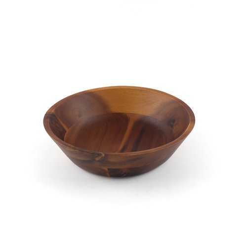 CIAO WOOD 巧木 |巧木| 木製平底沙拉碗(深色)/木碗/湯碗/餐碗/平底碗/相思木