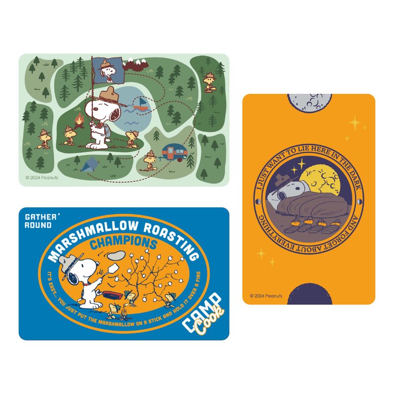 All-in-One Card PLUS | SNOOPY - Moonlight Camping/Hiking Trails/Campfire Cuisine - แกดเจ็ต - พลาสติก หลากหลายสี