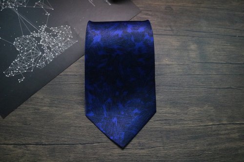 壞紳士 寶藍色抽象花紋領帶/百搭紳士商務necktie