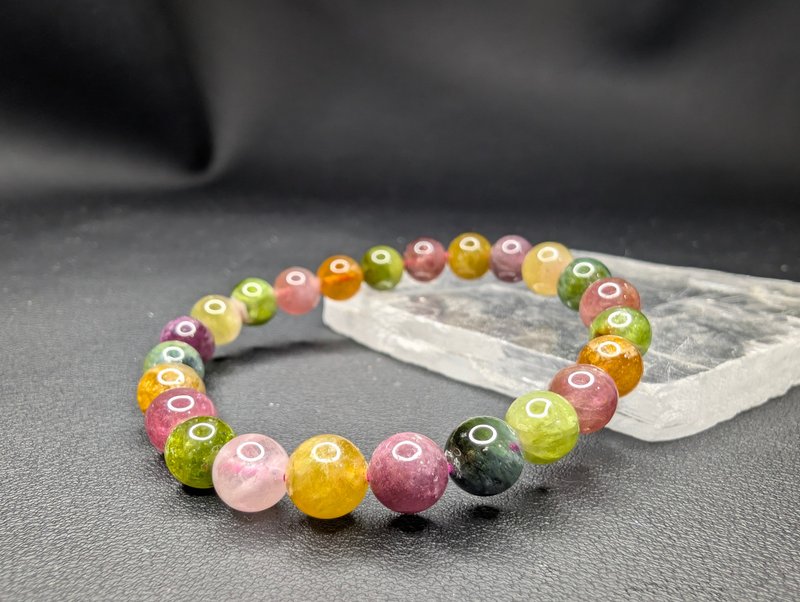 碧璽 Tourmaline 7.5mm 手串 手鍊 天然水晶 水晶手鍊 - 手鍊/手環 - 水晶 