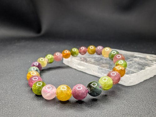 Double W 天然水晶創作館 碧璽 Tourmaline 7.5mm 手串 手鍊 天然水晶 水晶手鍊