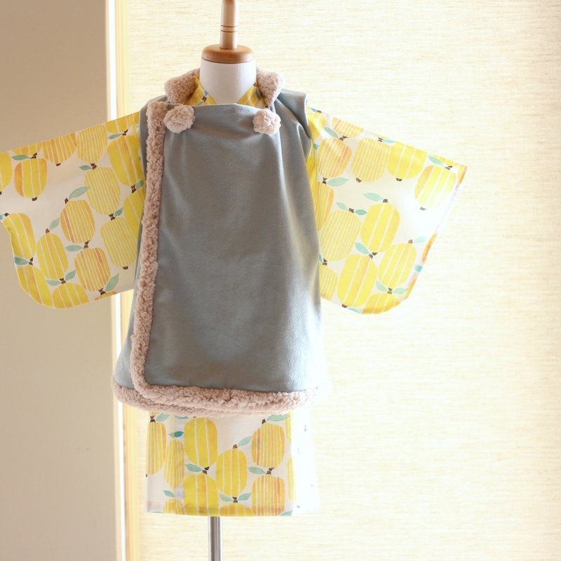 90【Casual KIMONO】cute and fluffy overcoat  Lemon  90 size KIMONO - Kids' Dresses - Cotton & Hemp 