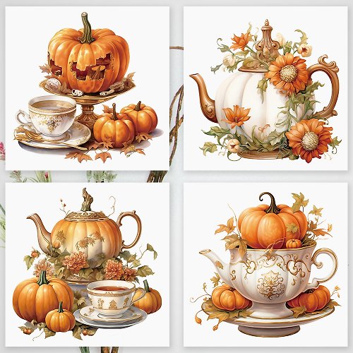 honne market Halloween Tea Time Sticker 4types (honne market)