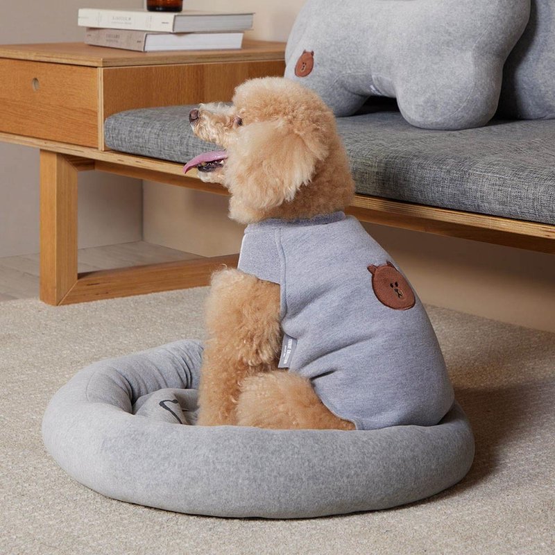 LINE FRIENDS | Big Bear Pet Clothes - Pillows & Cushions - Cotton & Hemp Gray