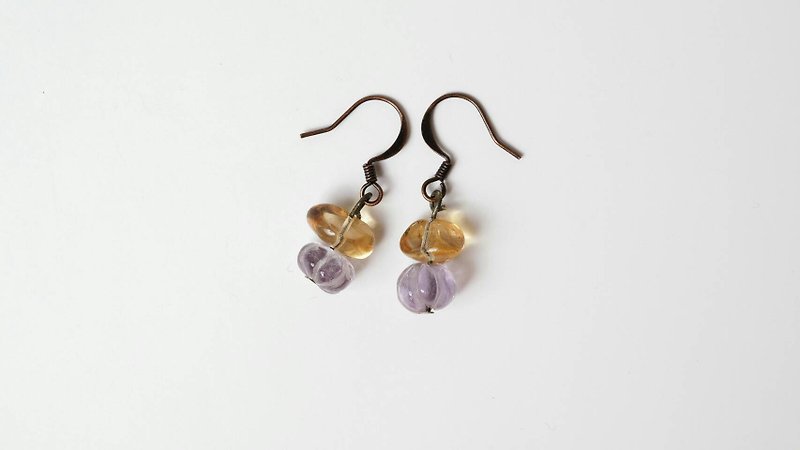 Ji Sub [X] hand made natural stone earrings - ต่างหู - โลหะ 