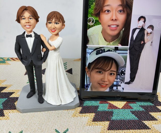 オーダーメイド】3D肖像画置物似顔絵/結婚祝い・記念日プレゼントに