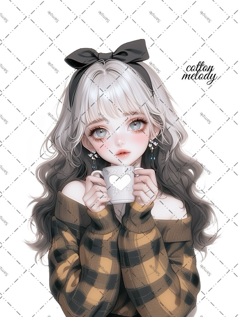 original sticker no.2092 人物ステッカー オリジナルステッカー オリジナル人物ステッカー 装飾ステッカー cotton melody - 貼紙 - 紙 