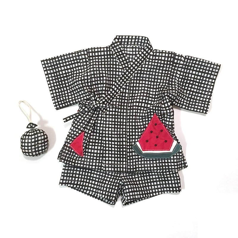 JINBEI   Japanese summer clothes Kimono of the baby - ของขวัญวันครบรอบ - ผ้าฝ้าย/ผ้าลินิน สีดำ