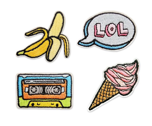 Embroidered Fabric Patches Trendy Elements Pack (Two Versions) - Shop  iconacollection Stickers - Pinkoi