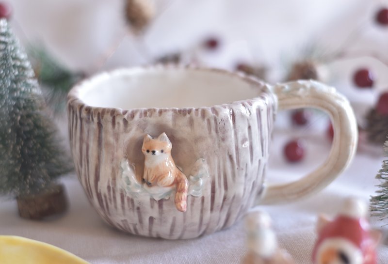 樹中的小熊貓手工手繪陶瓷杯 - 茶壺/茶杯/茶具 - 瓷 