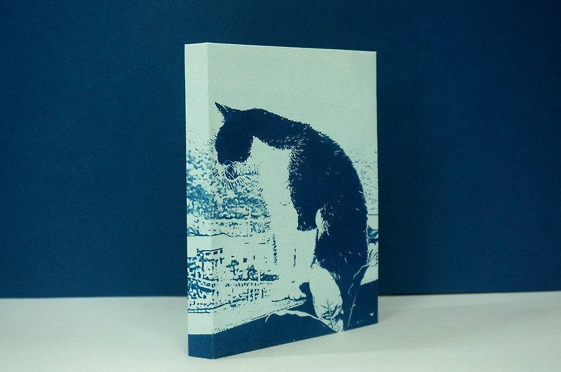 台湾の Hong Cat Village Village猫村 H H world down、世界を見下ろす白黒猫、手帳手作り手帳 - ノート・手帳 - 紙 