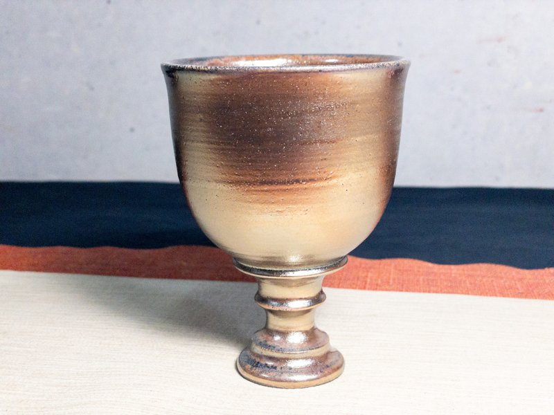 高腳杯/紅酒杯/茶杯/柴燒/楊博戎/金銀彩 - 茶壺/茶杯/茶具 - 陶 