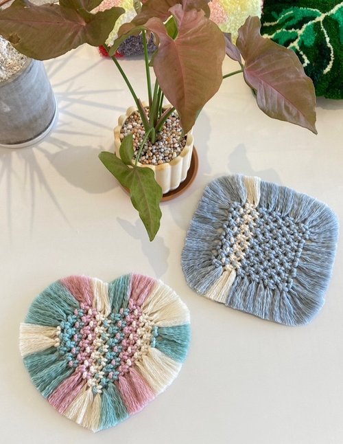 Dottie Studio Macrame 法式編織-流蘇杯墊兩入組 體驗課程 (可使用文化幣)