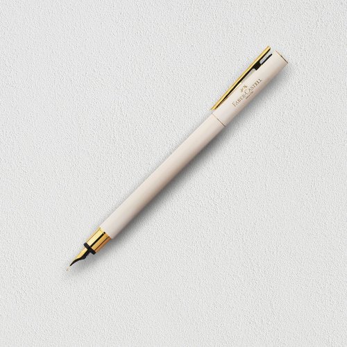 文聚 【Faber-Castell】NEO Slim 珍珠白 鋼筆-EF尖 免費刻字