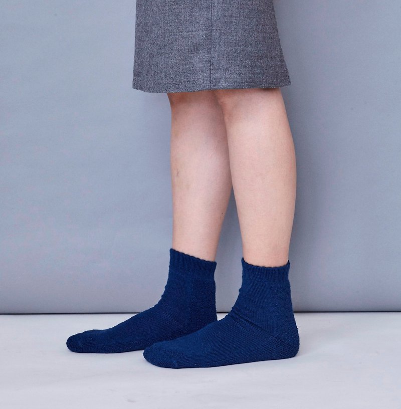 底パイルふわふわ靴下 - アンダーウェア - サステナブル素材 ブルー
