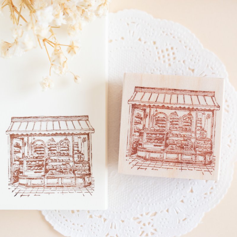 Paris cityscape bakery ver. - Rubber stamp - Stamps & Stamp Pads - Rubber Brown