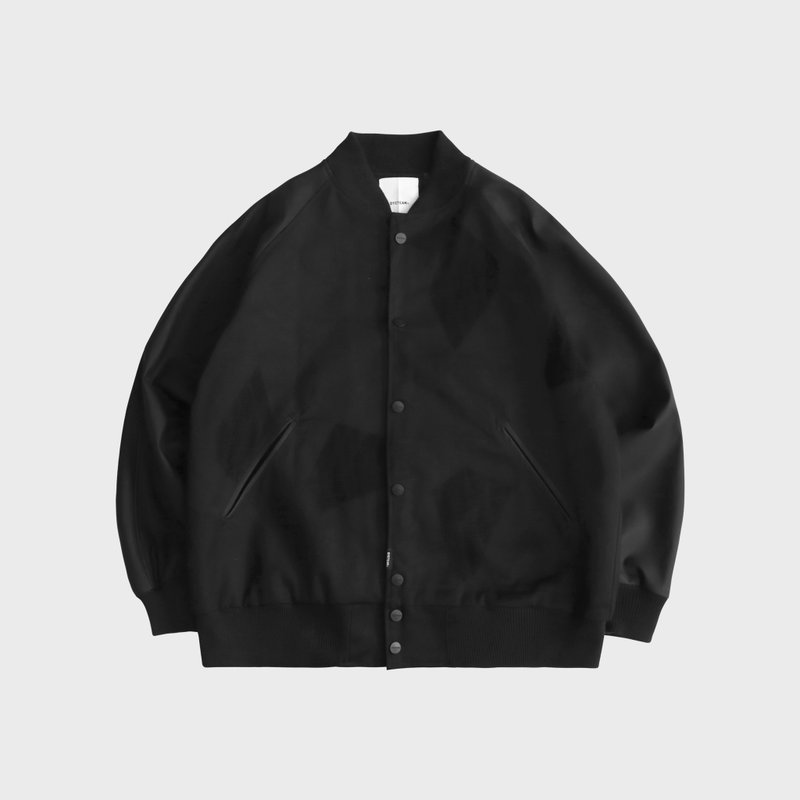 DYCTEAM - Ice block pattern baseball jacket - 男夾克/外套 - 棉．麻 黑色