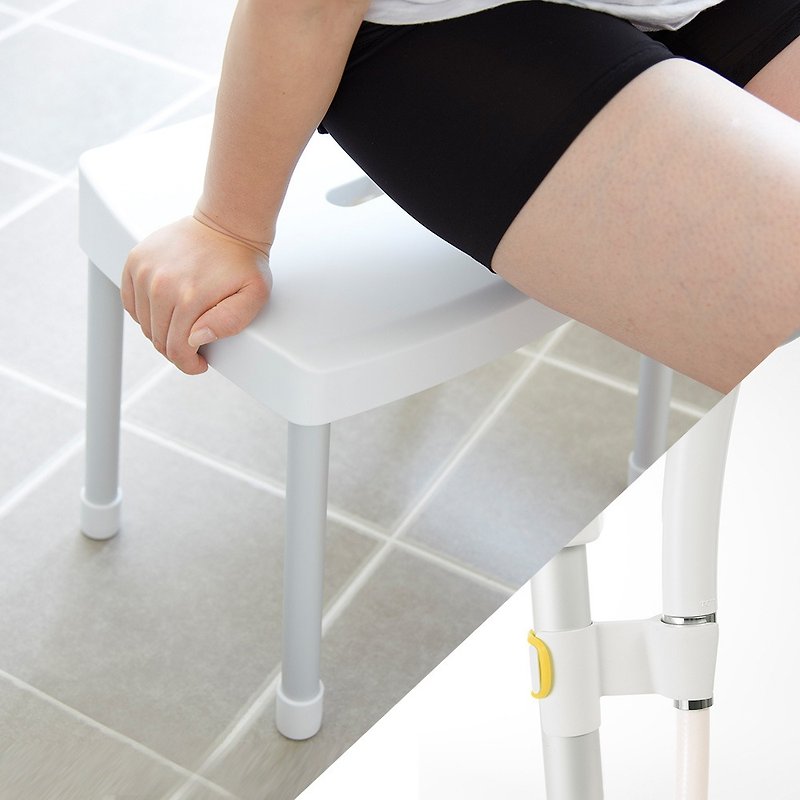 Japan Iwatani Iwatani RETTO Safety Chair Stool for Bathing (with Shower Head Fixing Seat) - Bathroom Supplies - Plastic White