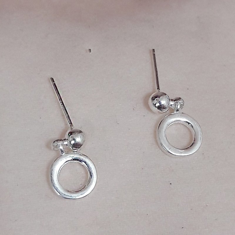 Donuts 925 sterling silver earrings (gift box) gift wave storage jewelry box - Earrings & Clip-ons - Sterling Silver Silver