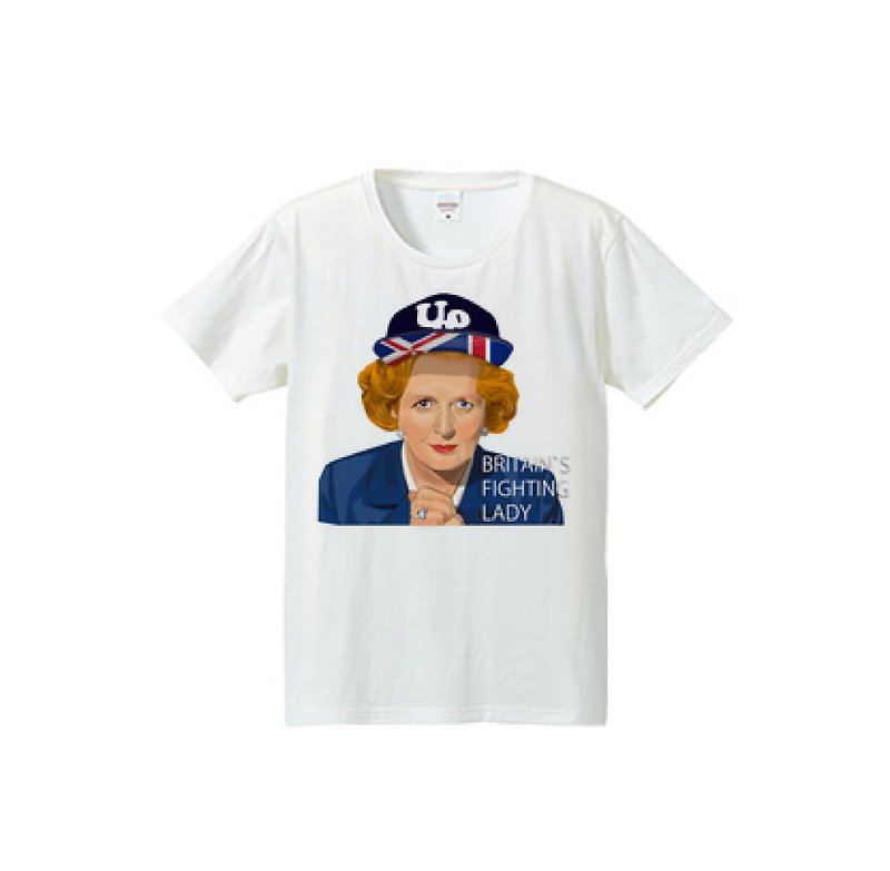 BRITAIN`S FIGHTING LADY (4.7oz T-shirt) - เสื้อยืดผู้หญิง - ผ้าฝ้าย/ผ้าลินิน ขาว