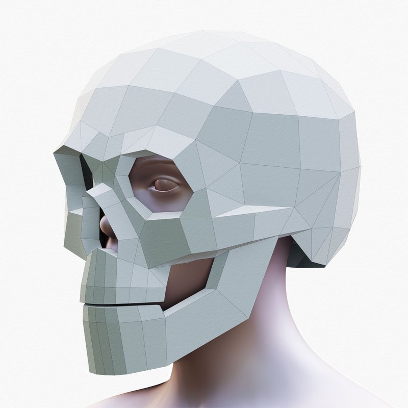 DIY Paper Skull Helmet 3D Papercraft template PDF - 手工藝教學/工具書 - 其他材質 