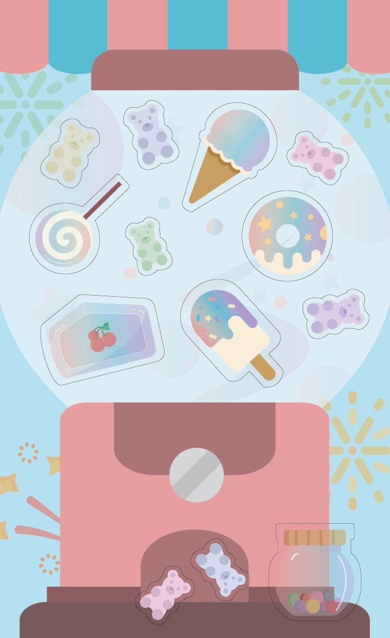 高質感透明防水貼紙-魔力甜點店 Clear Sticker - 貼紙 - 防水材質 透明