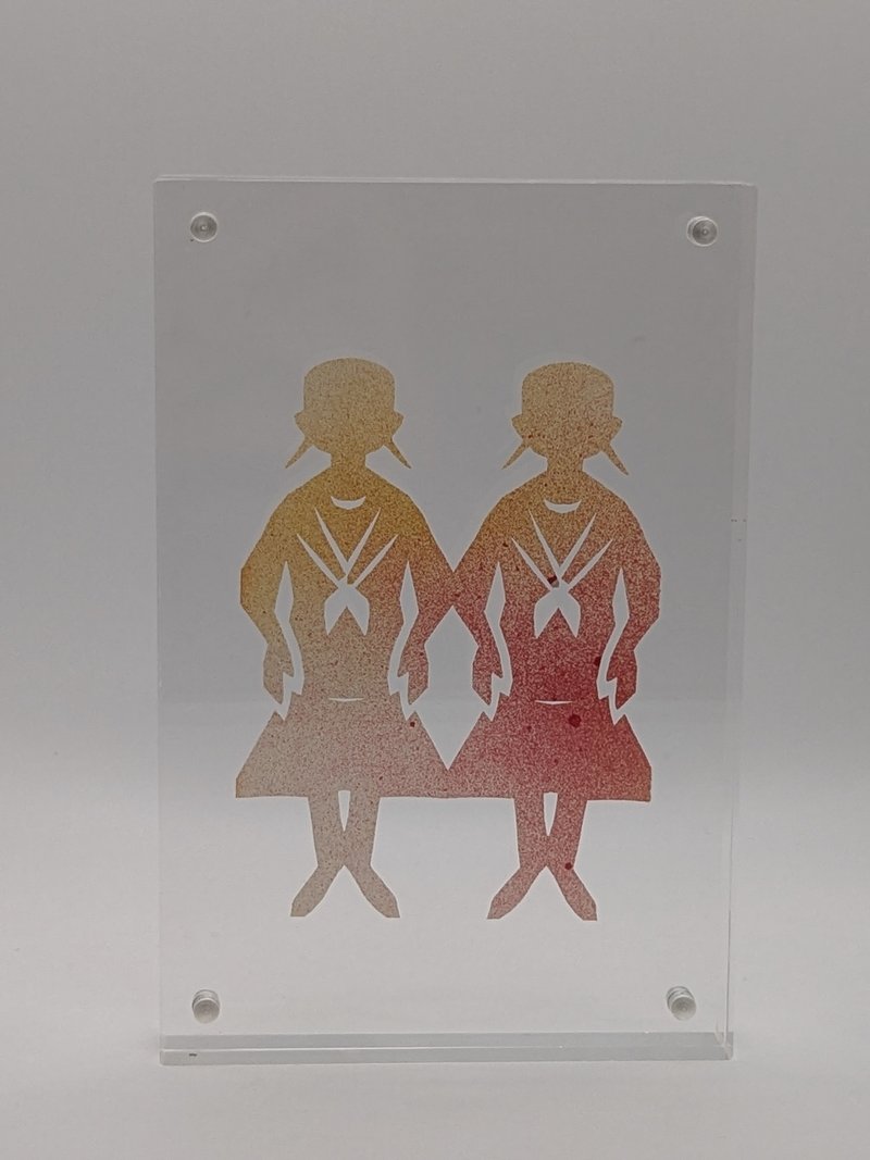 切り絵フォトフレーム　Twins - 相框/畫框 - 壓克力 透明