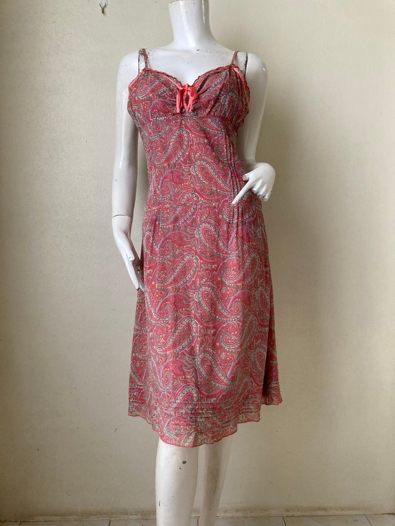 Vintage Rlaph Lauren Chiffon print dress Size S - 洋裝/連身裙 - 棉．麻 
