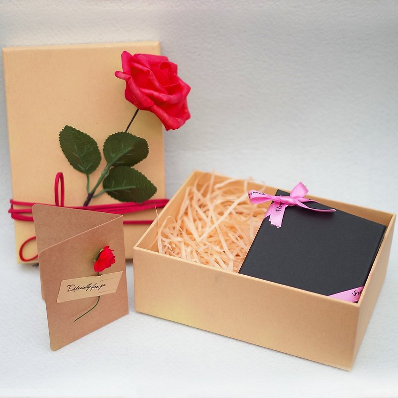 Flower / add goods / kraft paper handmade rose gift box - Bracelets - Paper Brown