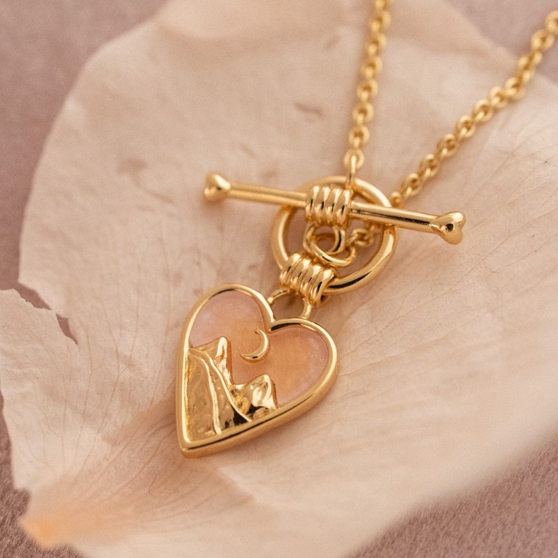 Whispers of the heart locket necklace - สร้อยคอ - เงินแท้ สีทอง