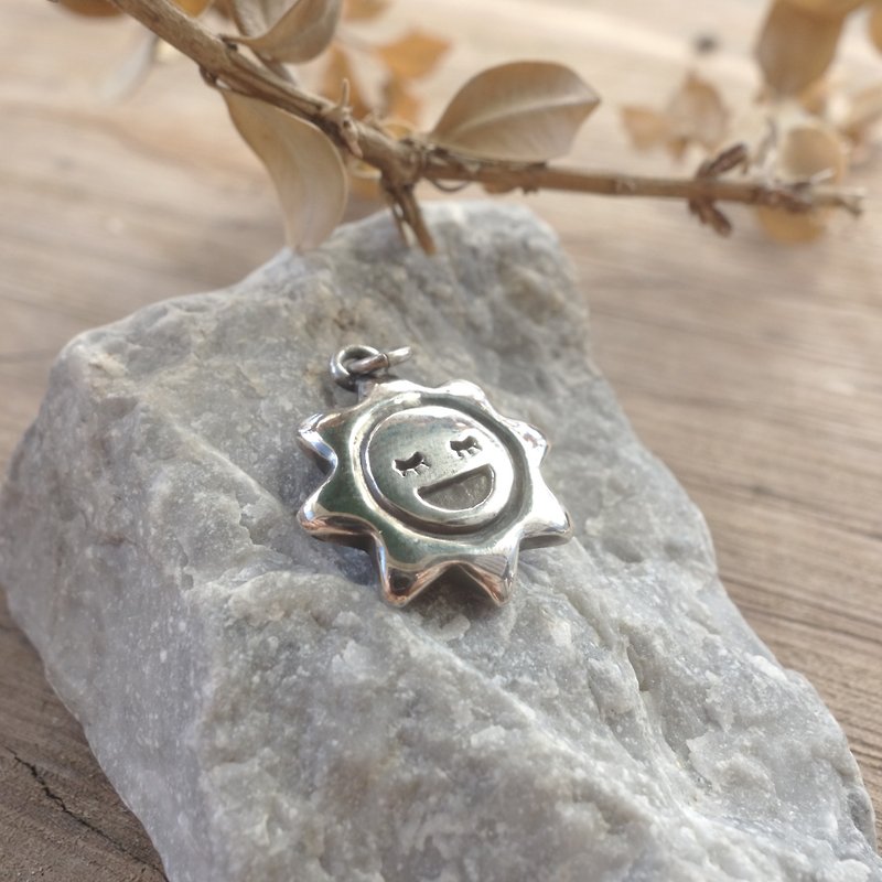 Sterling Silver-Smile Sunshine-Sun Pendant - Necklaces - Other Metals Silver