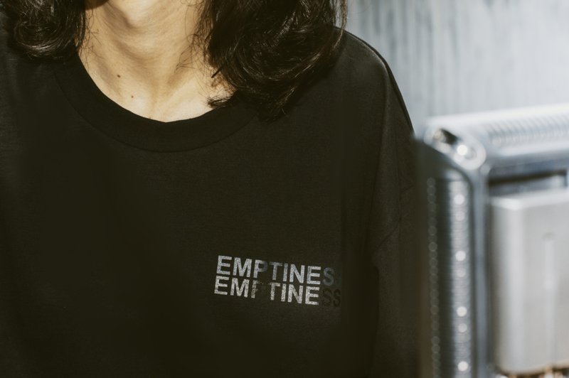 220gsm全有機棉 Emptiness Tee - 男 T 恤 - 棉．麻 黑色