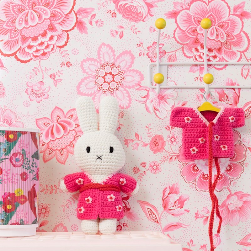 miffy handmade and her kimono - Stuffed Dolls & Figurines - Cotton & Hemp Red