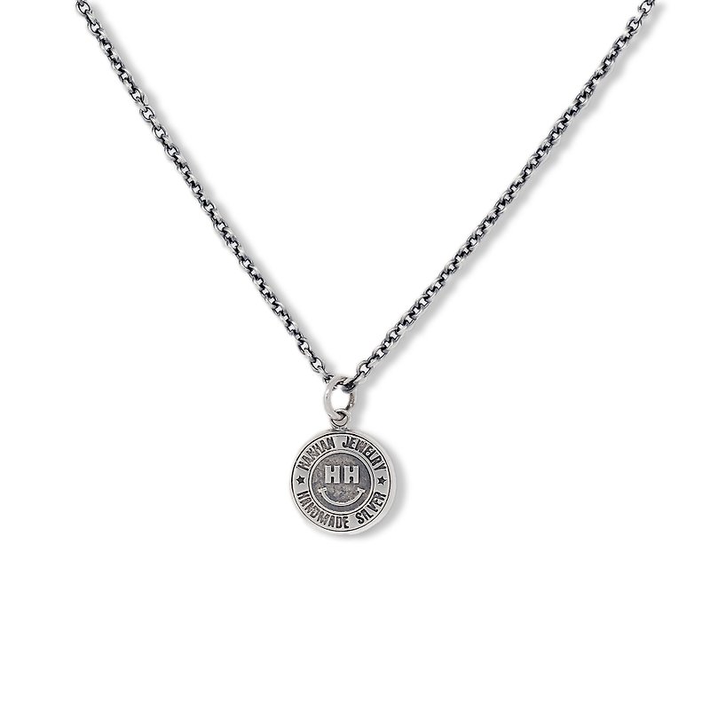 Handmade Silver Classic Logo925 Round Necklace - Necklaces - Sterling Silver Silver