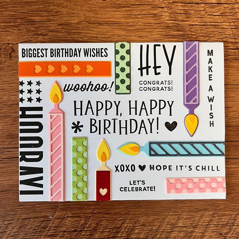 HAPPY,HAPPY BIRTHDAY! Candles Birthday Card - การ์ด/โปสการ์ด - กระดาษ ขาว