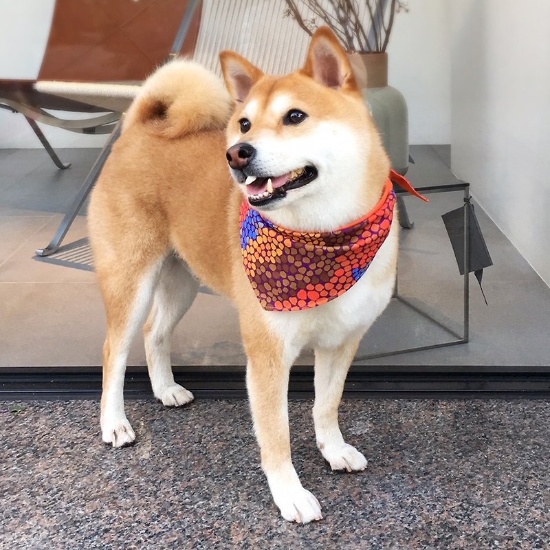 Exclusive dog name scarf - Customized (medium dog) - Peas - Collars & Leashes - Cotton & Hemp Red