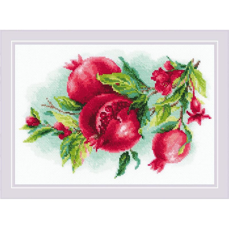 2175 - RIOLIS Cross Stitch Material Pack - Pomegranate - Knitting, Embroidery, Felted Wool & Sewing - Other Materials 