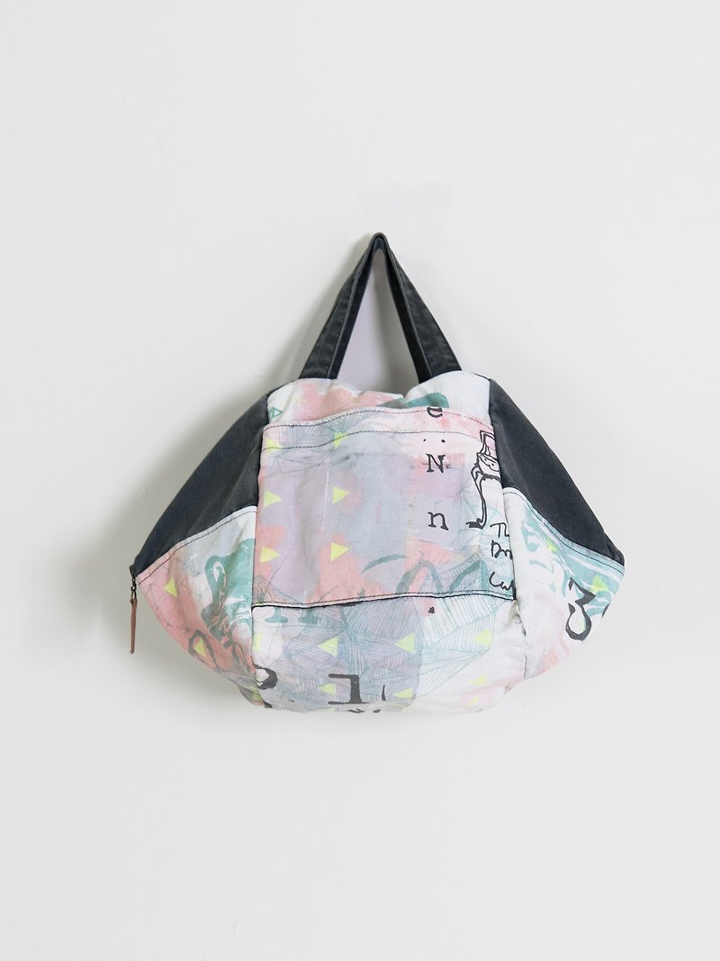 Portable backpack powder - กระเป๋าถือ - ผ้าฝ้าย/ผ้าลินิน สึชมพู