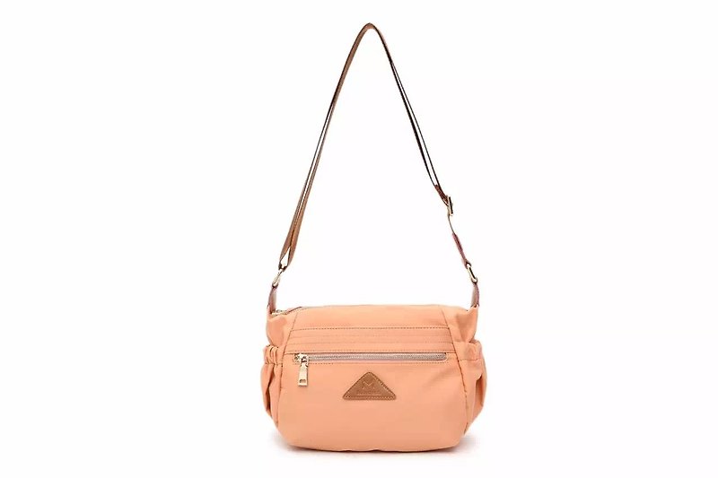 Simple oblique backpack / shoulder bag / cell phone bag / shoulder bag / black / red / pink / apricot - กระเป๋าแมสเซนเจอร์ - วัสดุกันนำ้ สึชมพู