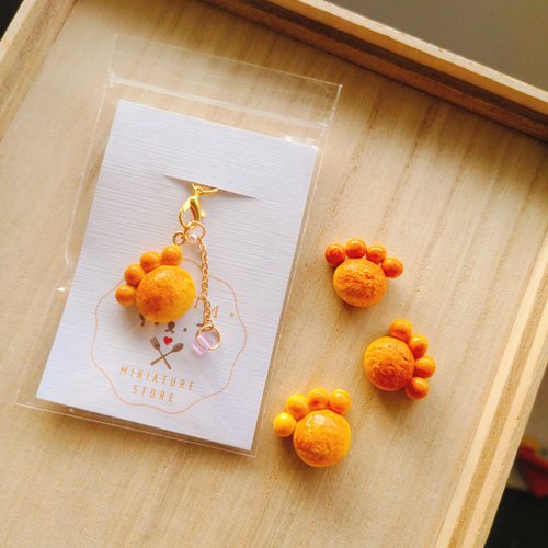 minita* 迷你塔袖珍手作工坊 minita* 迷你肉球麵包 貓掌麵包 高模擬 別針 吊飾 療癒小物 袖珍
