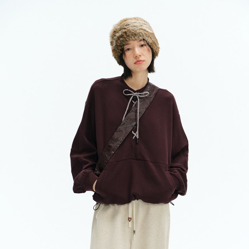 立領抽繩衛衣|外套|兩色|秋款|Sora-1926 - 女大衣/外套 - 其他人造纖維 多色
