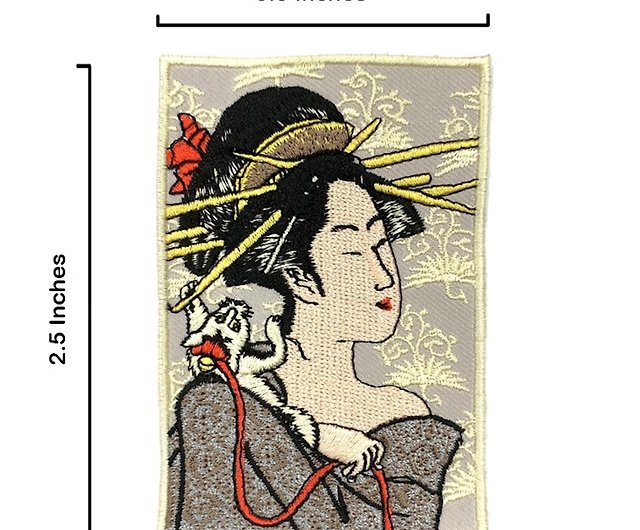 美人繪日本浮世繪刺繡喜多川歌麿刺繡背膠補丁袖標布標布- 設計館A-ONE
